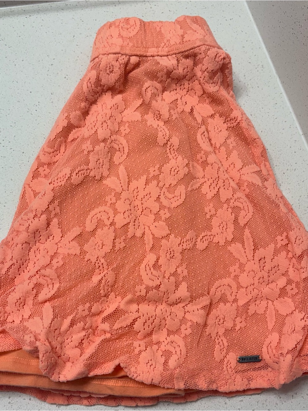 Hollister Bright Orange Lace Knit Skirt Size XS